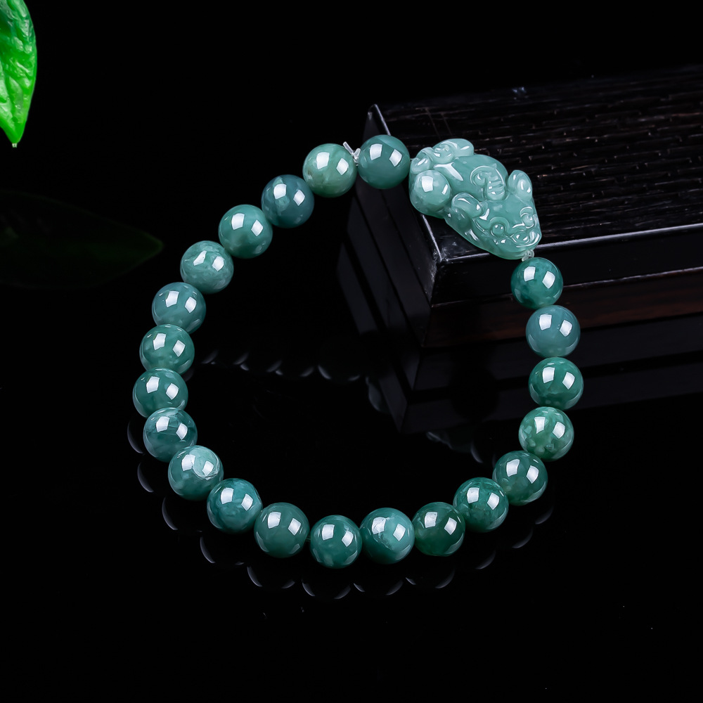 Jewelry & Watches Vitopoulos - 天然ビルマ翡翠貔貅ブレスレットヴィンテージお守りチャームギフト女性のためのジュエリーバングル本物の翡翠アクセサリー