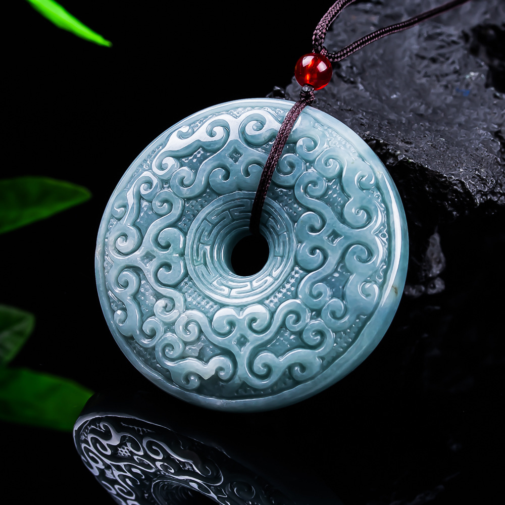Necklace Pendant - 天然ビルマ翡翠フラワーペンダントネックレスヴィンテージデザイナージュエリー高級アクセサリー本物の翡翠のギフト女性のための