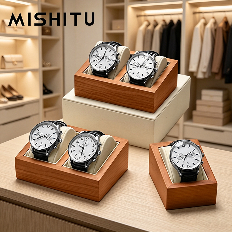 Jewelry Style Watches - MISHITU 無垢材時計収納ボックス男性腕時計オーガナイザーボックス 1/2 スロットホーム時計収納レトロ腕時計ディスプレイケース