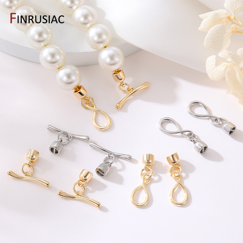 Pearl Necklace - 14K ゴールドメッキ無限大シンボル OT トグルクラスプブレスレットネックレス作成、ジュエリー用コネクタ、DIY ジュエリーアクセサリー