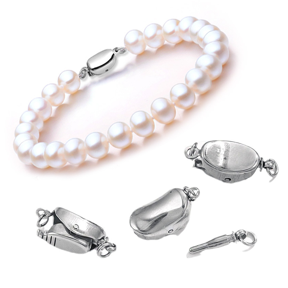 Pearl Necklace - 5 個のチタン鋼ネックレスバックルステンレス鋼サドルバックル錆びない DIY パールネックレス接続ジュエリー作成