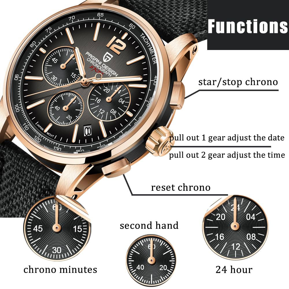 Jewelry Style Watches - パガーニデザイン 新品 メンズ腕時計 41mm クロノグラフ 100M防水腕時計