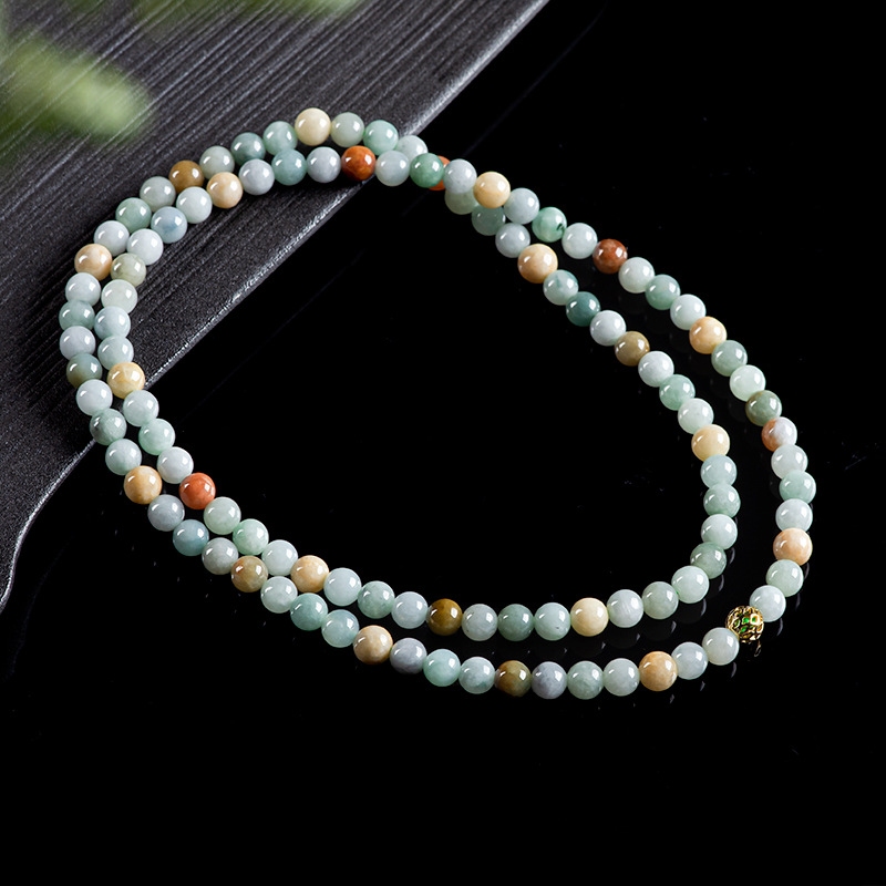 Charm Bracelet Beads - ビルマ翡翠ビーズブレスレットネックレス本物のジュエリーチャームアミュレットストーンヴィンテージ天然ビルマ翡翠彫刻宝石バングル