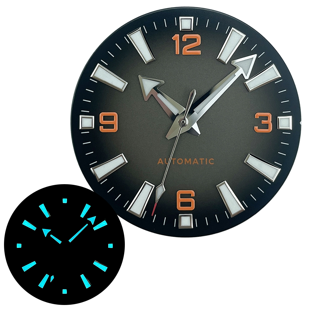 Jewelry Style Watches - 33mm ノーロゴ滅菌ブラックオレンジグラデーションウォッチダイヤル BGW9 夜光針 NH38 NH35