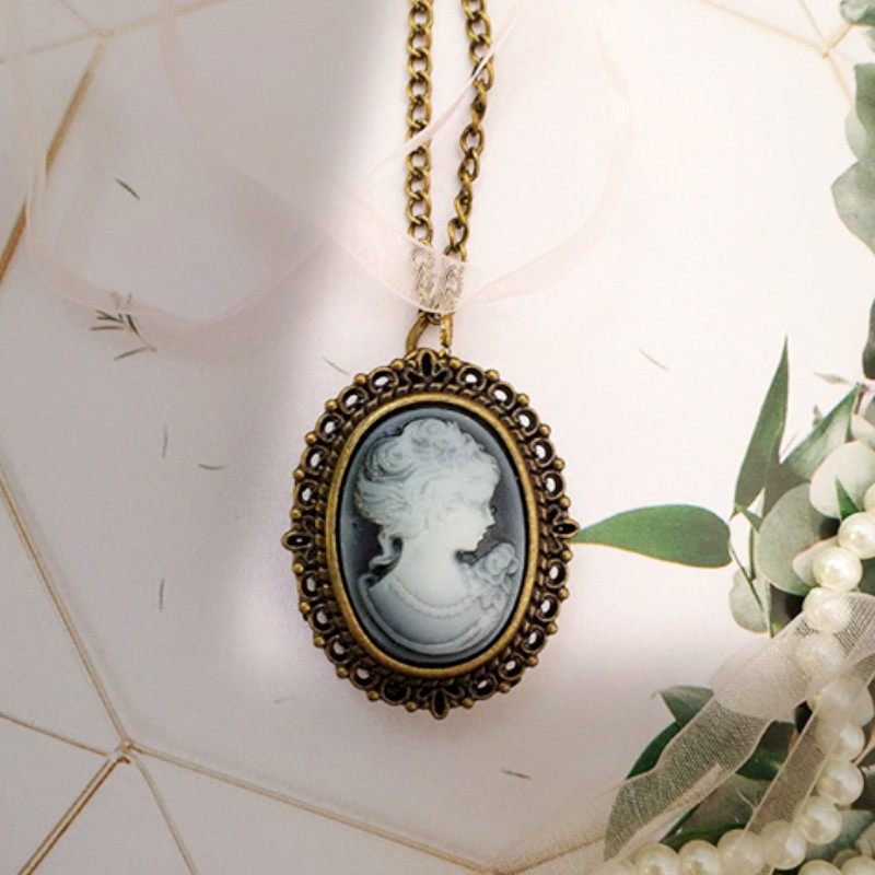 Vintage Jewelry Watches Women - ヴィンテージジュエリーアクセサリーオーバルネックレスチェーンペンダント時計カメオ懐中時計女性用