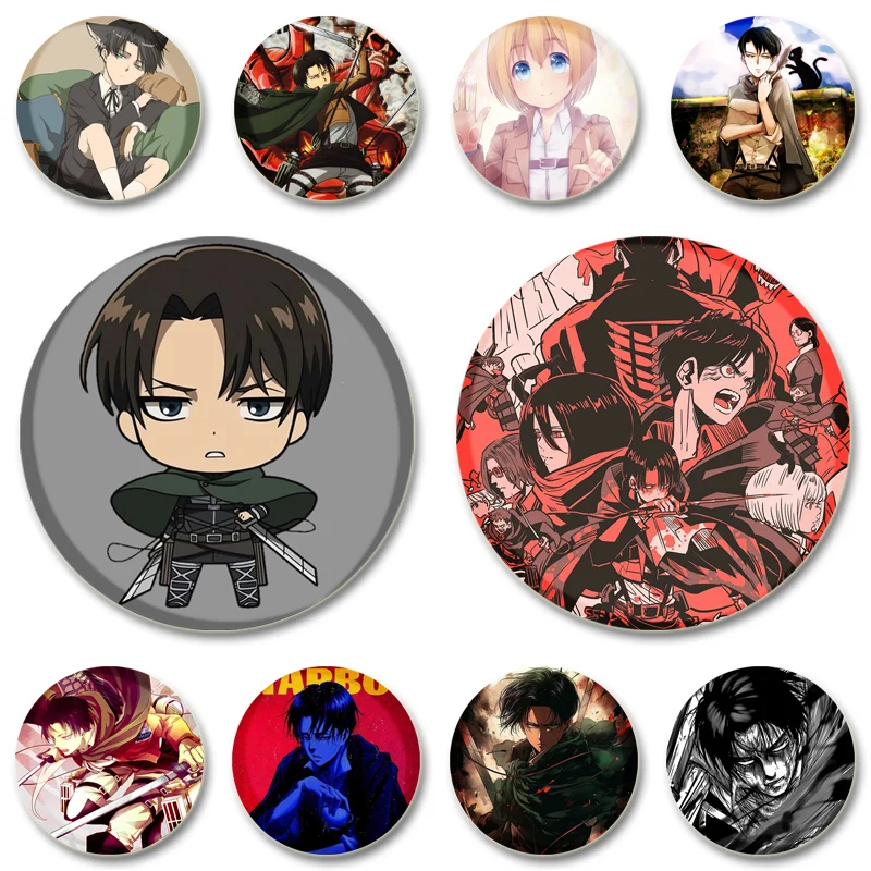 Levi Jewelry & Watches Inc - Erwin-ジュエリーアクセサリー,コスプレ衣装,ラペルピン,リーヴィックマン,ミカサのコミック,プラスチックブローチ,ギフトバッグ