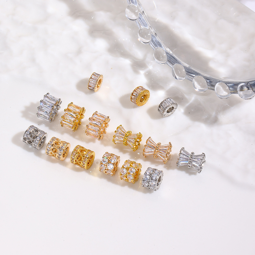 Pearl Necklace - 10 銅スペーサービーズ手作りルースビーズ DIY ブレスレットネックレスクリスタルパールスペーサービーズジュエリーアクセサリー材料