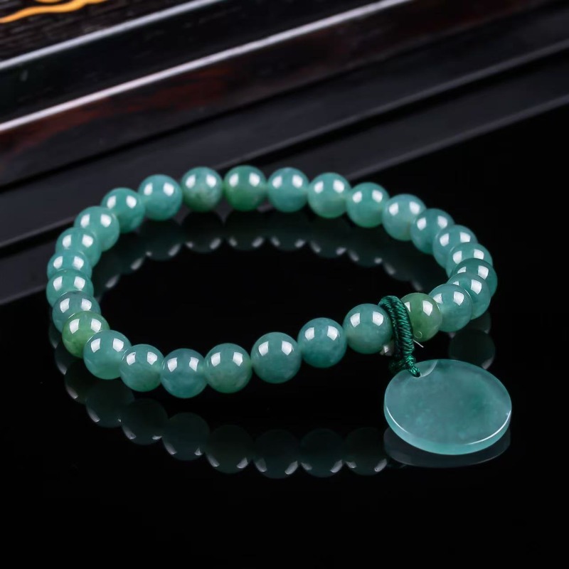 Charm Bracelet Beads - 天然翡翠ブルーウォーターナッシングプレートビーズ手編みブレスレット高級ジュエリーファッションジュエリーチャームギフト券