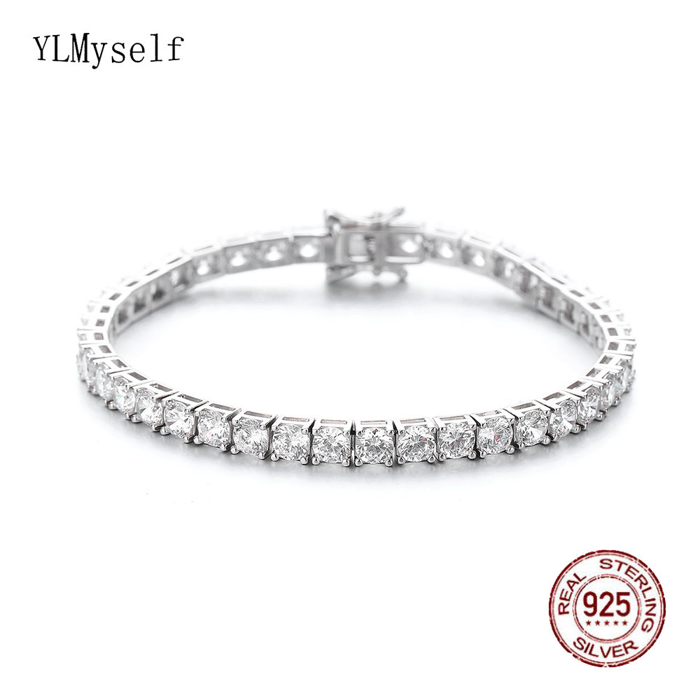 Tennis Bracelet Cubic - YLMyself 925 シルバーテニスブレスレット 4 ミリメートル 5A