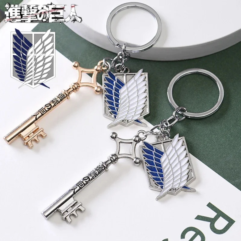 Levi Jewelry & Watches Inc - 進撃の巨人メタルキーホルダー男性女性アニメ周辺バックパックペンダントキーチェーンジュエリーバッグキーリングアクセサリー