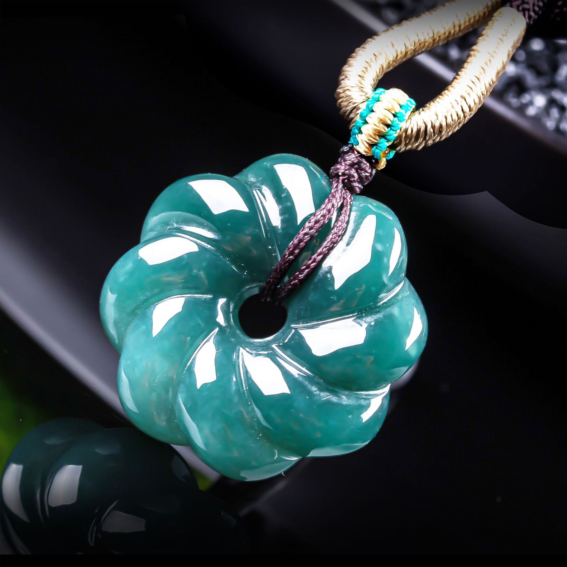 天然ビルマ翡翠の花ペンダントネックレスアクセサリー、宝石のお - Necklace Pendant のレビューと価格