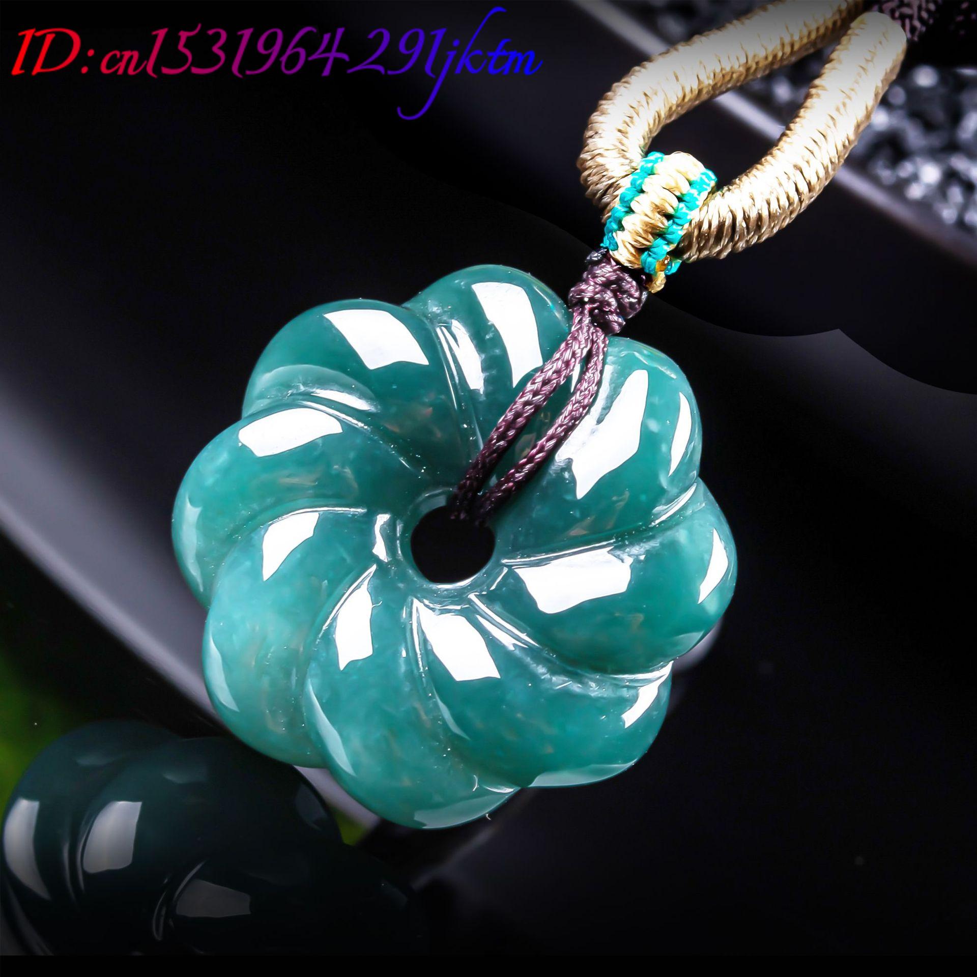 天然ビルマ翡翠の花ペンダントネックレスアクセサリー、宝石のお - Necklace Pendant のレビューと価格