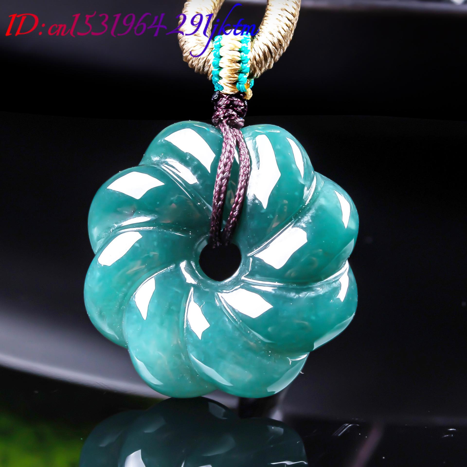 天然ビルマ翡翠の花ペンダントネックレスアクセサリー、宝石のお - Necklace Pendant のレビューと価格