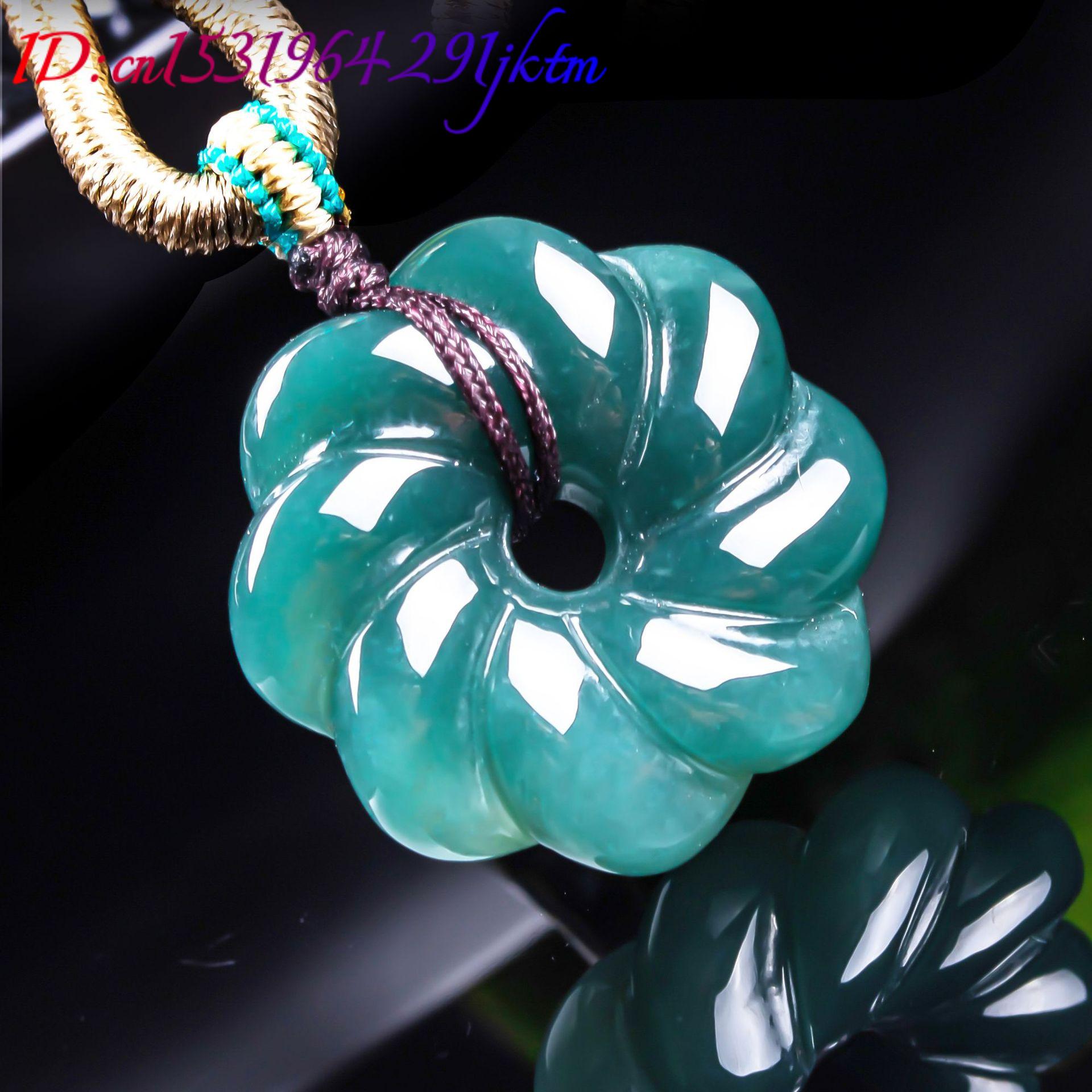 天然ビルマ翡翠の花ペンダントネックレスアクセサリー、宝石のお - Necklace Pendant のレビューと価格