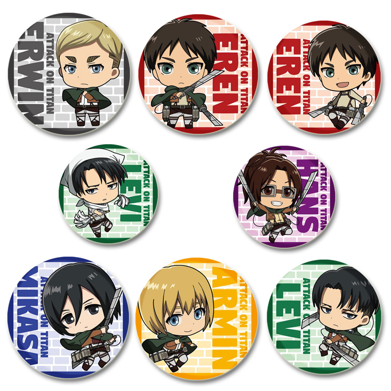 進撃の巨人バッジ手作り漫画ブローチエレンリヴァイアルミンアル - Levi Jewelry & Watches Inc のレビューと価格
