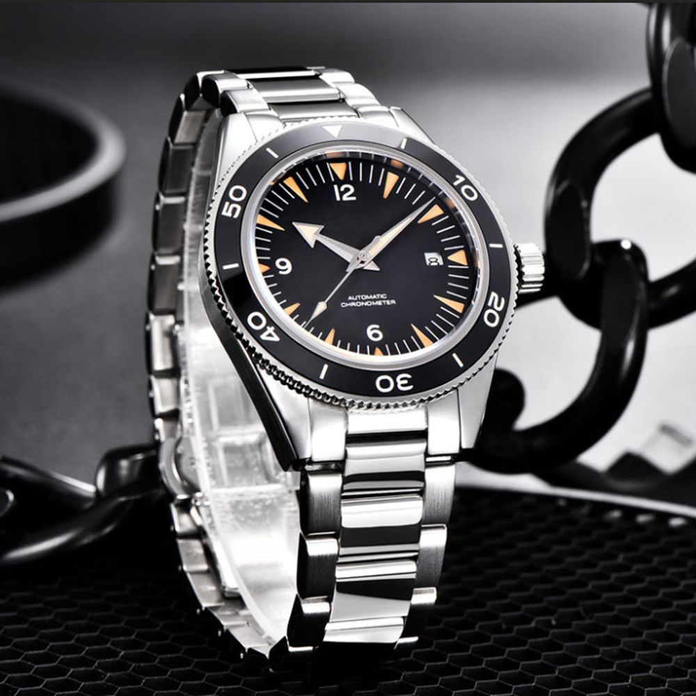 カスタムロゴ NH35 ムーブメント腕時計 10bars メ - Jewelry Style Watches のレビューと価格