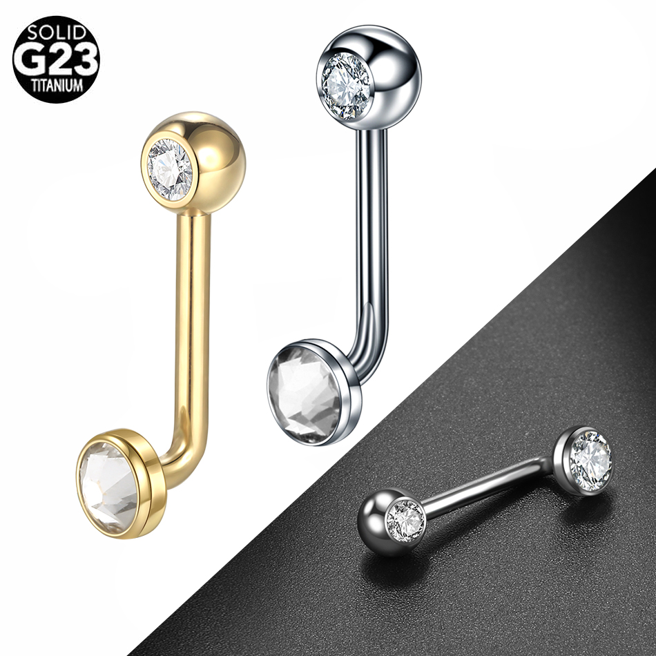 男性と女性のためのg23チタンcz湾曲バーベル、垂直時代のド - Christina Jewelry & Watches Marguerite Ørestik Forgyldt Sølv のレビューと価格
