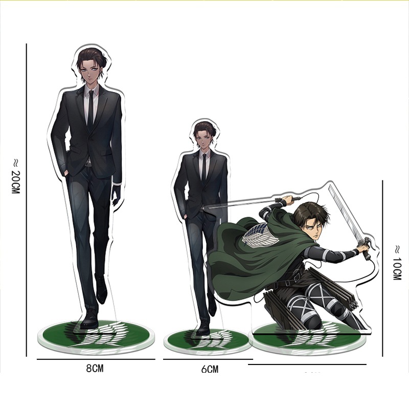進撃の巨人自由の翼リヴァイ、ミカサ、エレンアニメアクリル漫画 - Levi Jewelry & Watches Inc のレビューと価格