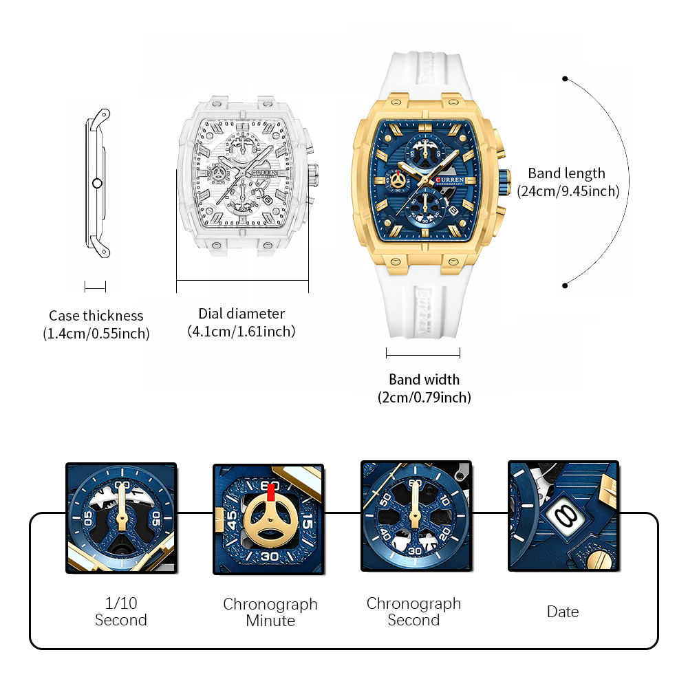 CURREN 高級ヴィンテージ腕時計 メンズ スポーツ クロ - Jewellery Watch のレビューと価格