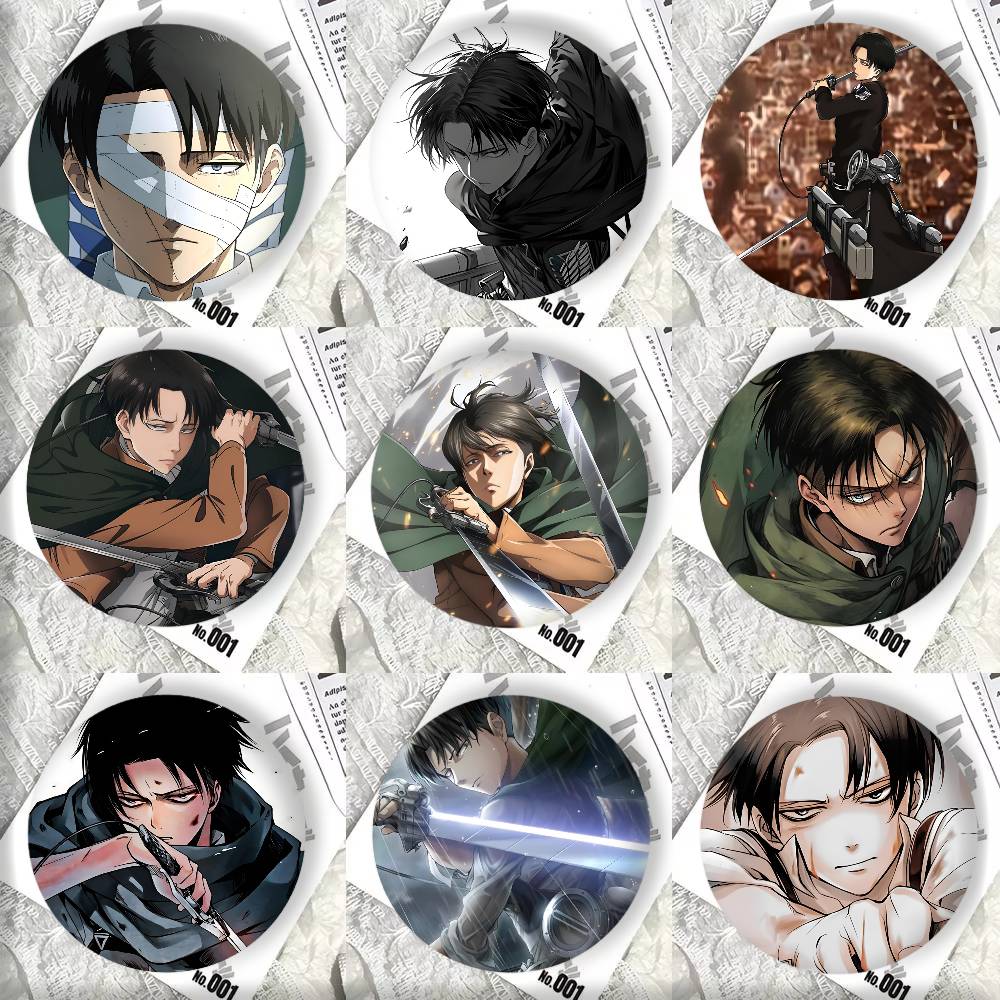 アニメ「進撃の巨人」リヴァイ・アッカーマン漫画バッジブリキD - Levi Jewelry & Watches Inc のレビューと価格