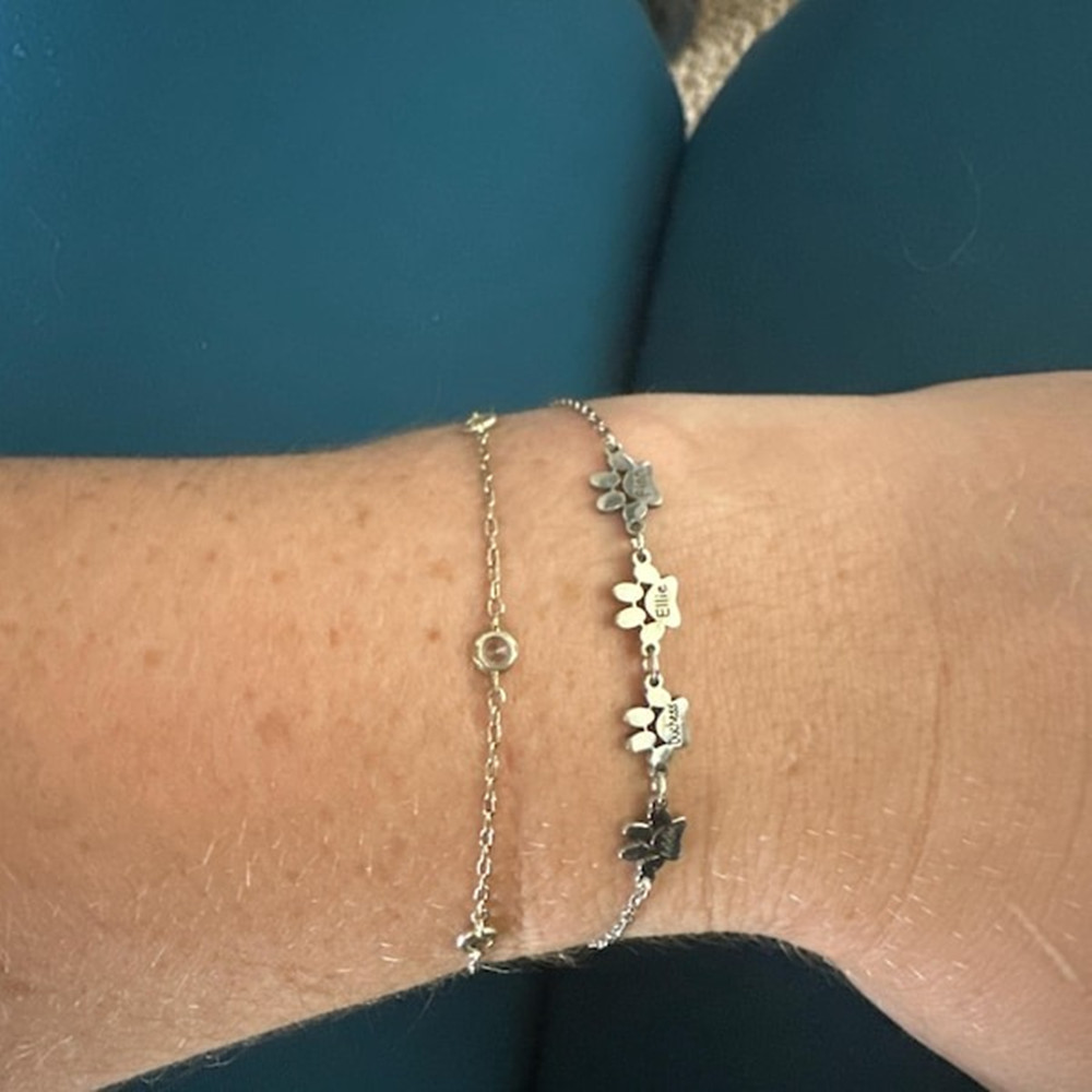 カスタム足跡アンクレットブレスレット ステンレス鋼 1-4名 - Anklet Foot Chain のレビューと価格