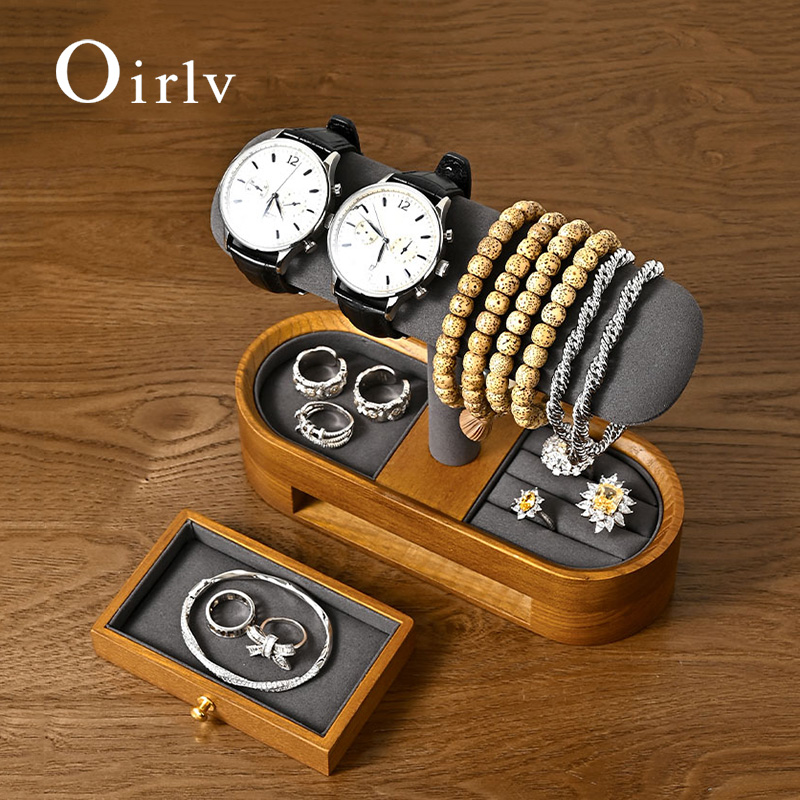 Oirlv 無垢材時計オーガナイザー棚 T バー時計ホルダー - Jewellery Watch のレビューと価格