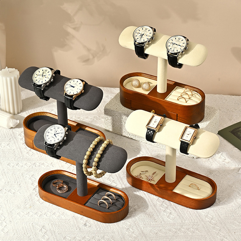 Oirlv 無垢材時計オーガナイザー棚 T バー時計ホルダー - Jewellery Watch のレビューと価格
