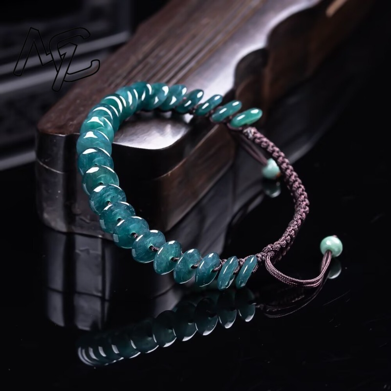 天然の本物のエメラルドブルーウォーター算盤ビーズブレスレット - Charm Bracelet Beads のレビューと価格