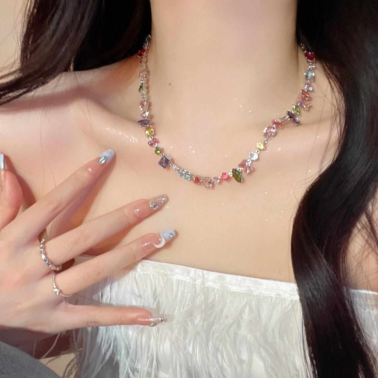 Uwin-zirconビーズ付きネックレス,女性用テニスチェ - Tennis Bracelet Cubic のレビューと価格