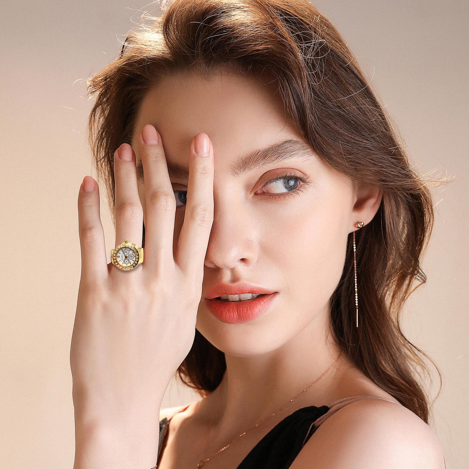 指輪型腕時計 レディース ヴィンテージ クォーツ時計 ファッ - Vintage Jewelry Watches Women のレビューと価格