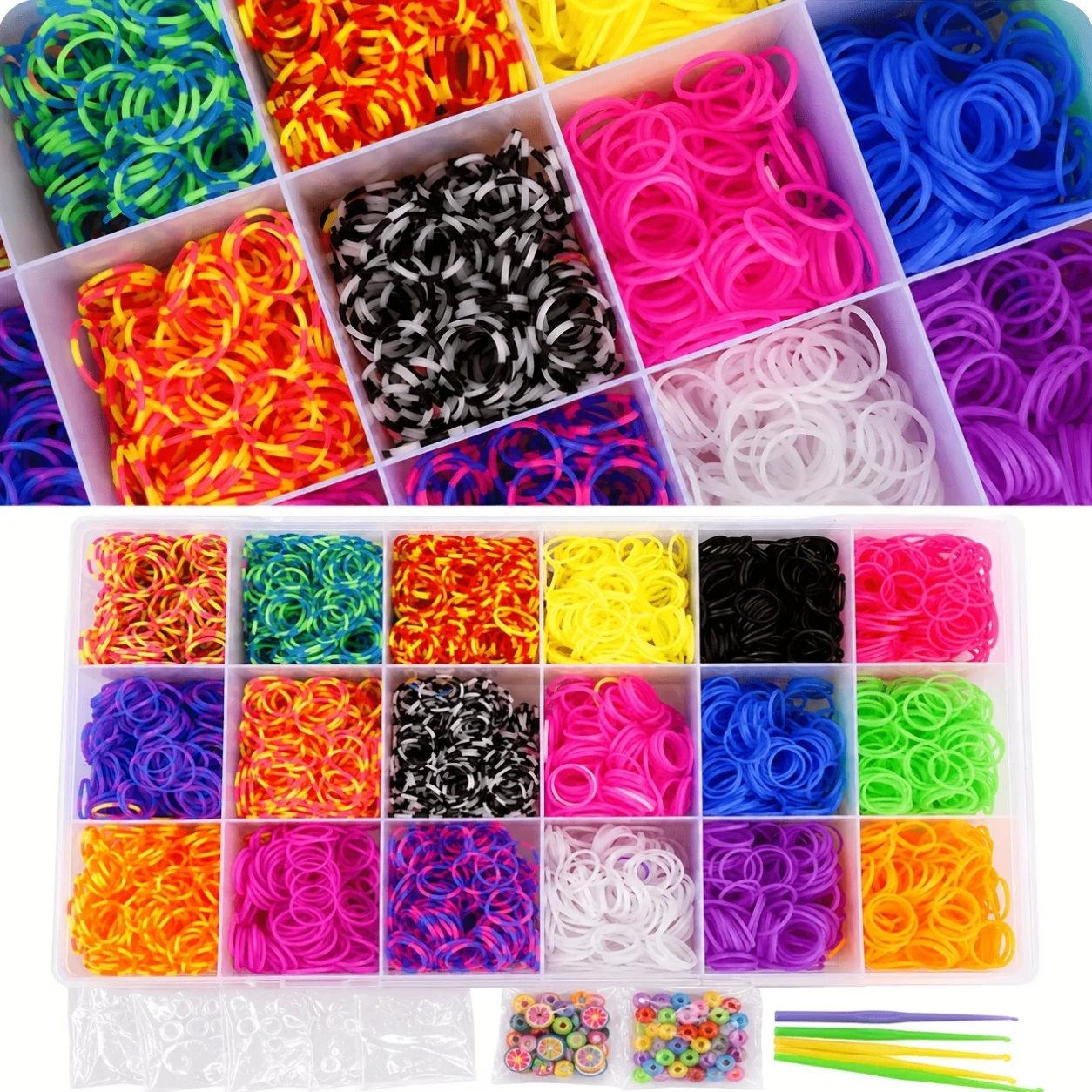 4800個のルームバンドキット、ゴムバンドブレスレット作成キ - Charm Bracelet Beads のレビューと価格