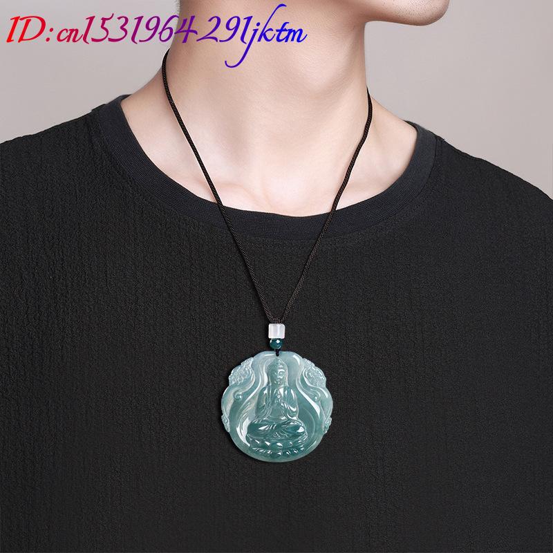 天然ビルマ翡翠仏陀ペンダントネックレス宝石本物の翡翠ヴィンテ - Necklace Pendant のレビューと価格