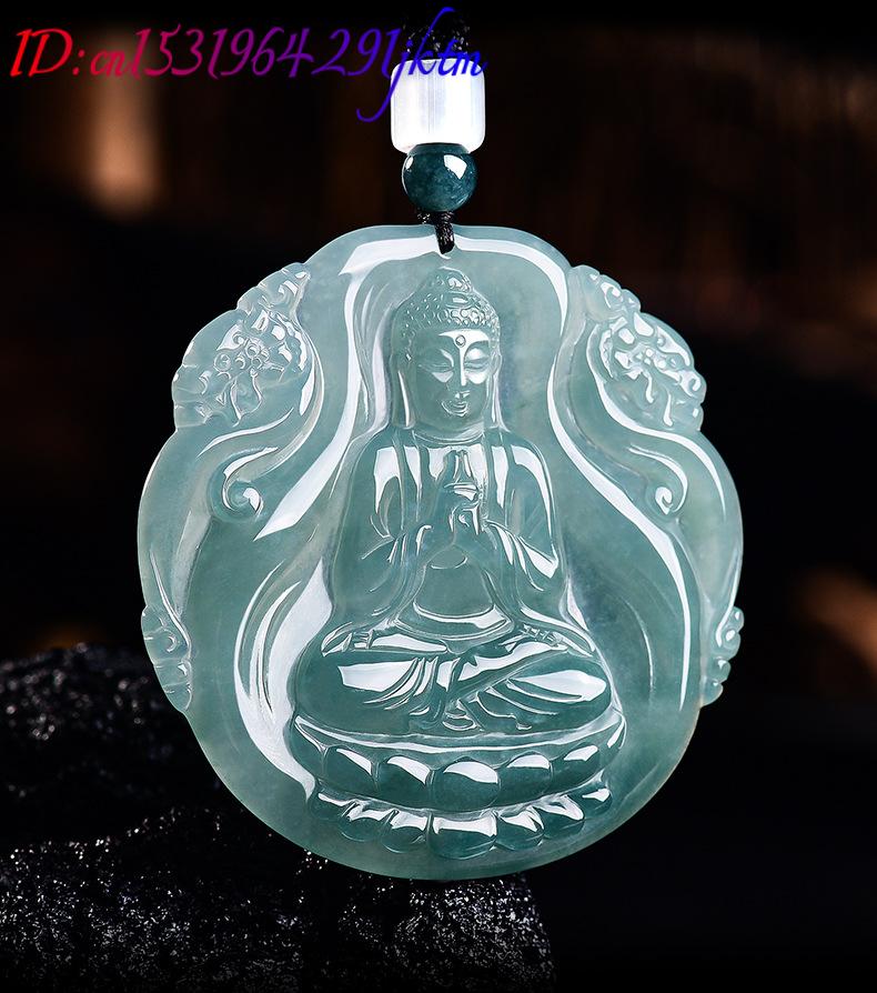 天然ビルマ翡翠仏陀ペンダントネックレス宝石本物の翡翠ヴィンテ - Necklace Pendant のレビューと価格