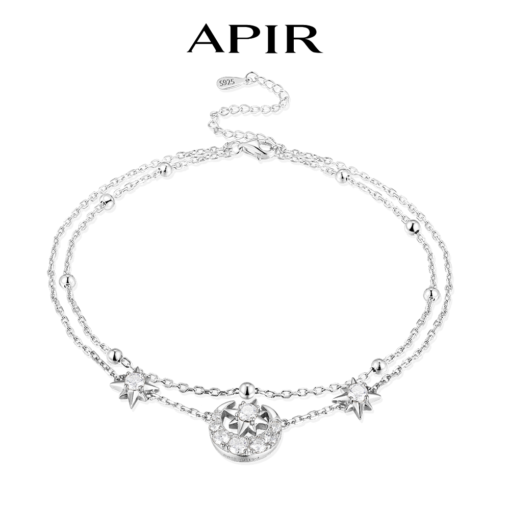 APIR スパークリング モアサナイト スター ムーン アン - Anklet Foot Chain のレビューと価格