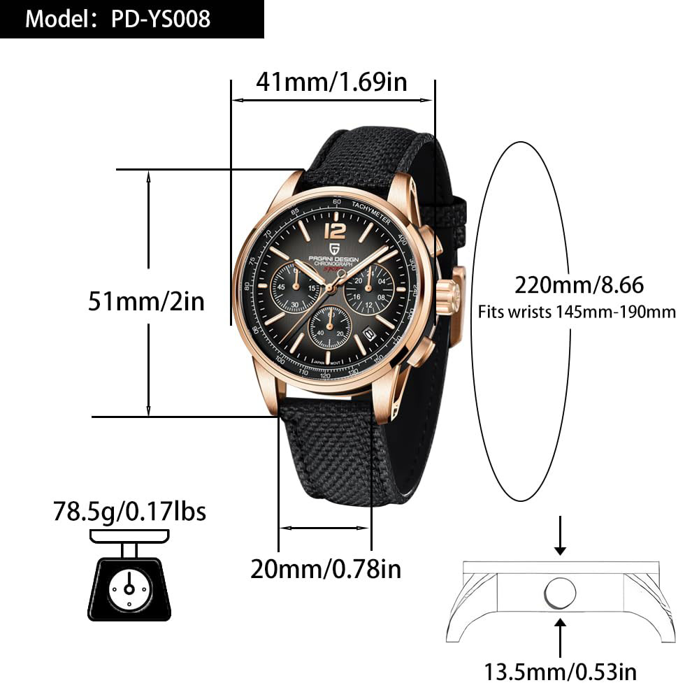 パガーニデザイン 新品 メンズ腕時計 41mm クロノグラフ - Jewelry Style Watches のレビューと価格