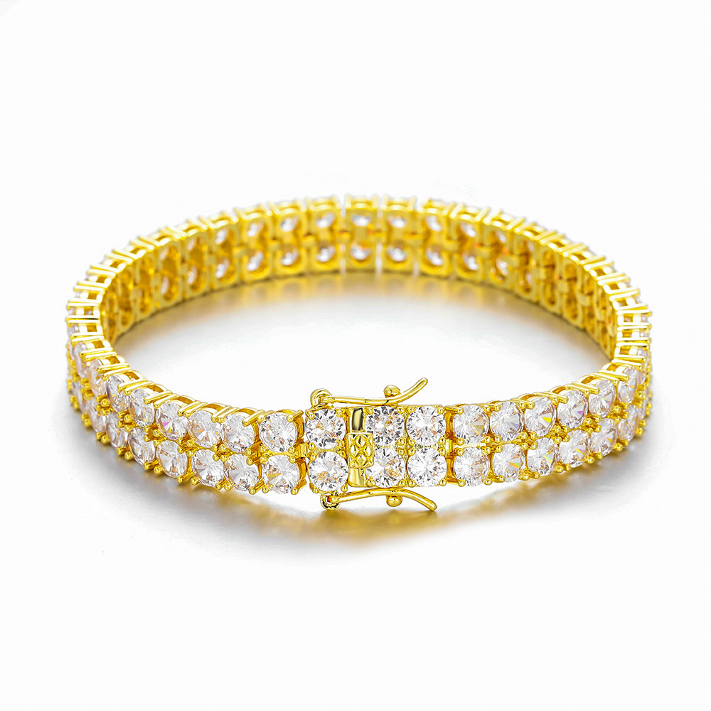 2 行テニスチェーンブレスレットヒップホップ 3 ミリメート - Tennis Bracelet Cubic のレビューと価格