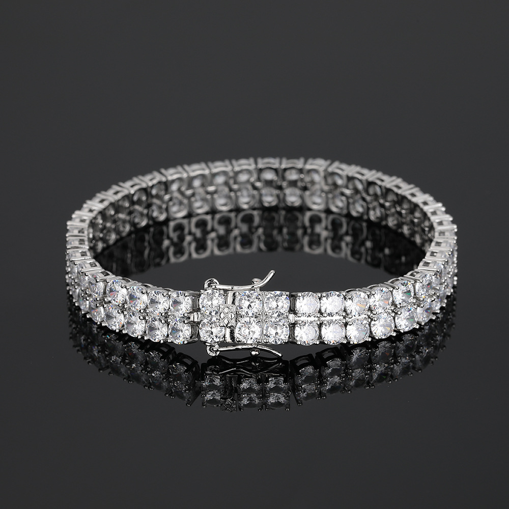2 行テニスチェーンブレスレットヒップホップ 3 ミリメート - Tennis Bracelet Cubic のレビューと価格