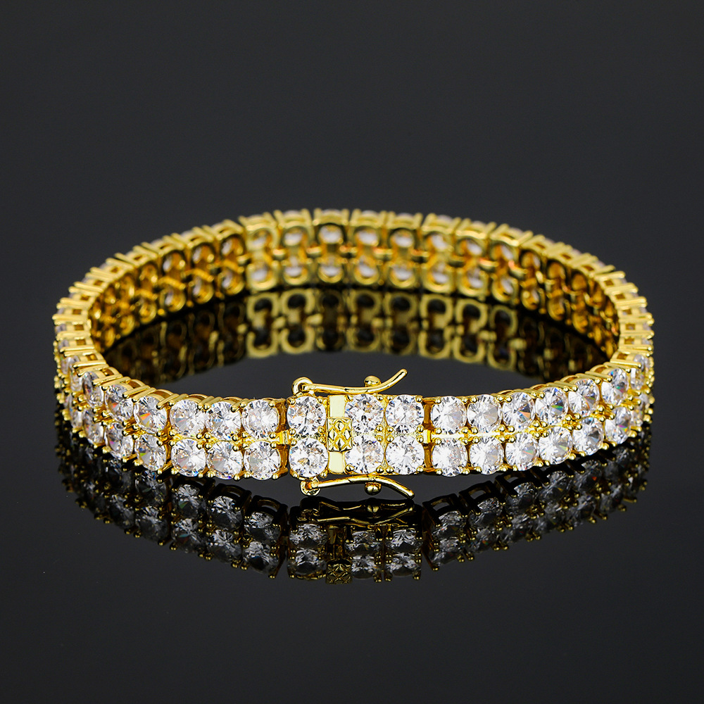 2 行テニスチェーンブレスレットヒップホップ 3 ミリメート - Tennis Bracelet Cubic のレビューと価格