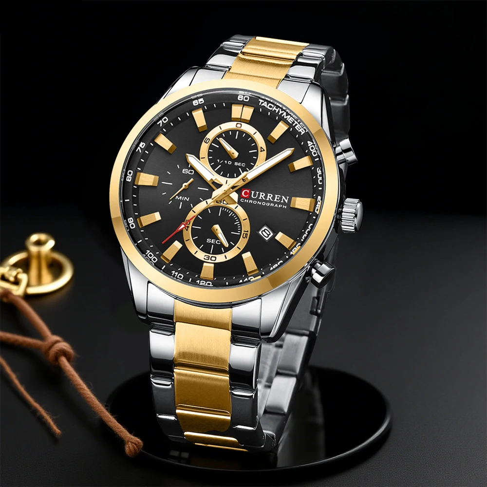 カレンカジュアルクォーツクロノスポーツ腕時計ブランド男性用ス - Jewellery Watch のレビューと価格