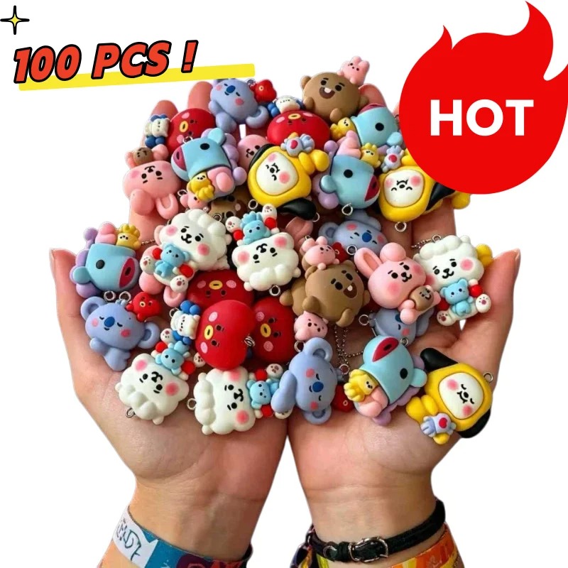 7 個 BT21 樹脂漫画チャーム DIY アクセサリークラ - Charm Bracelet Beads のレビューと価格