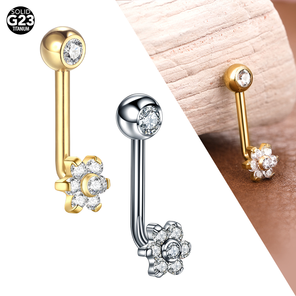 男性と女性のためのチタンczクリスタルフラワーベリーリング、 - Christina Jewelry & Watches Marguerite Ørestik Forgyldt Sølv のレビューと価格