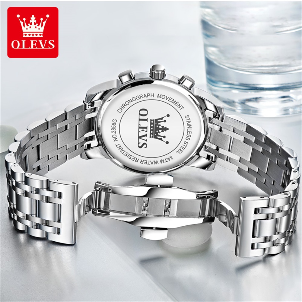 OLEVS 人気のメンズ腕時計ステンレススチールブラックムー - Jewelry Style Watches のレビューと価格