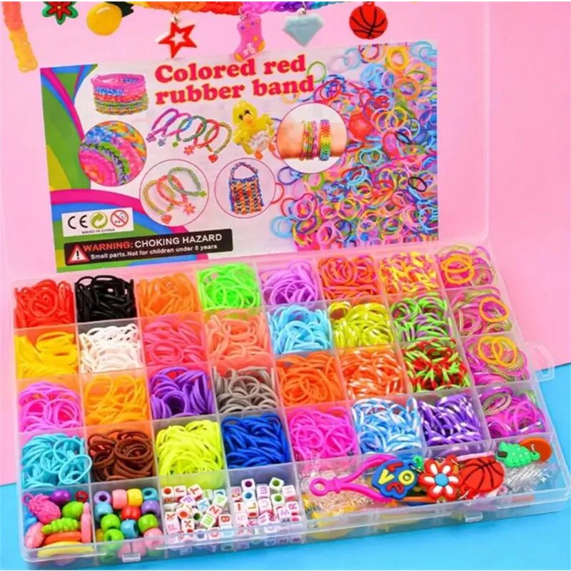 4300個以上+32色の鮮やかなカラーゴムバンド詰め合わせ  - Charm Bracelet Beads のレビューと価格