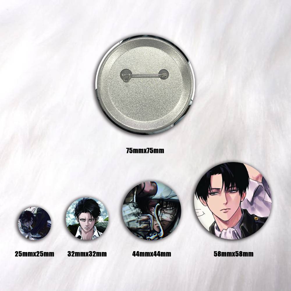 アニメ レヴィ・アッカーマン クリエイティブな丸型ボタンバッ - Levi Jewelry & Watches Inc のレビューと価格