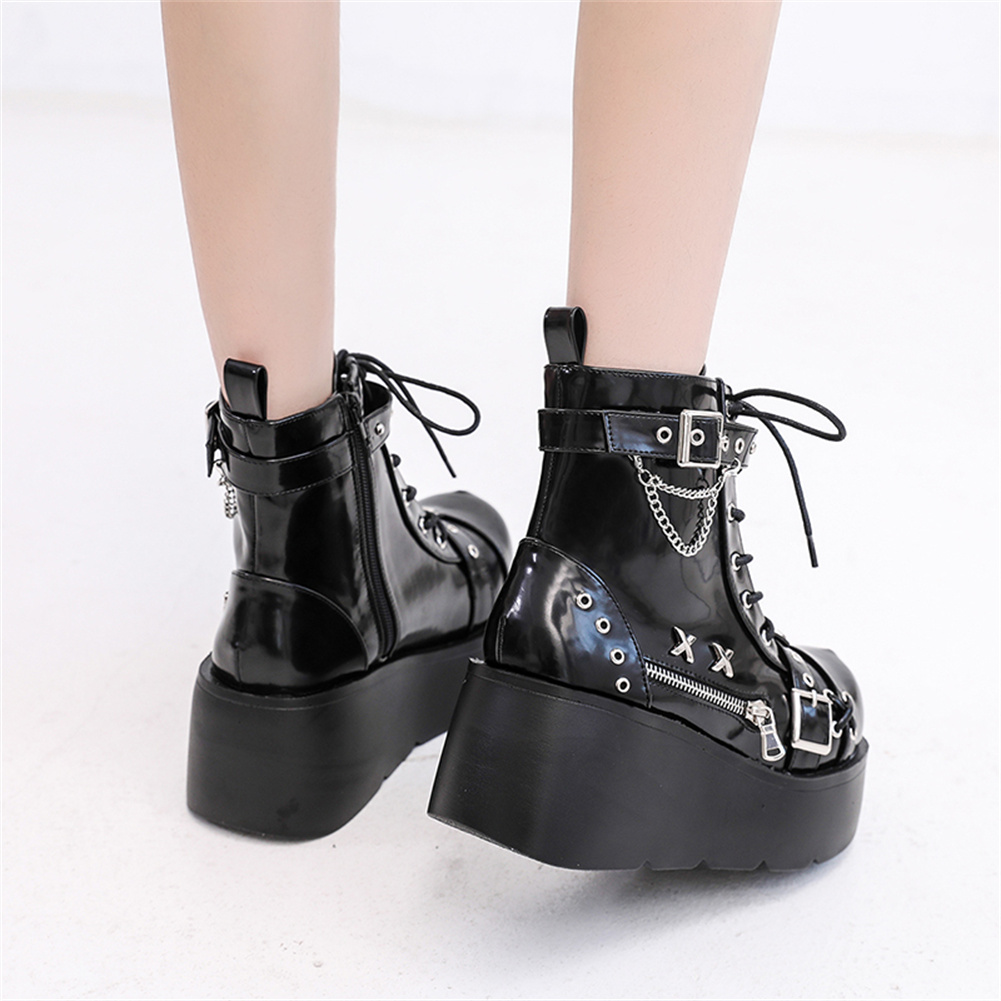 新品レディースゴスプラットフォームアンクルブーツファッション - Anklet Foot Chain のレビューと価格