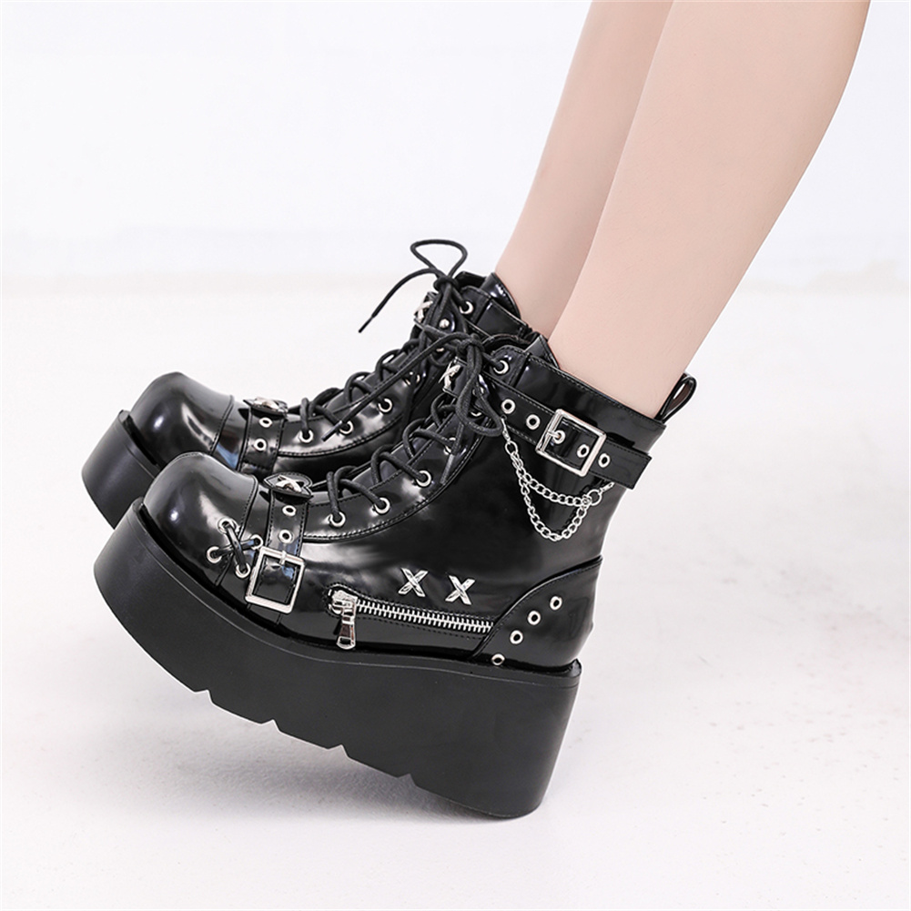 新品レディースゴスプラットフォームアンクルブーツファッション - Anklet Foot Chain のレビューと価格