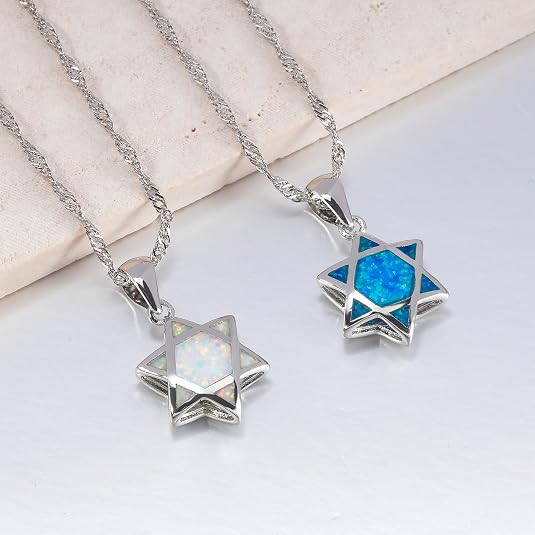 ダビデの星オパールペンダントネックレス リバーシブル ユダヤ - Necklace Pendant のレビューと価格