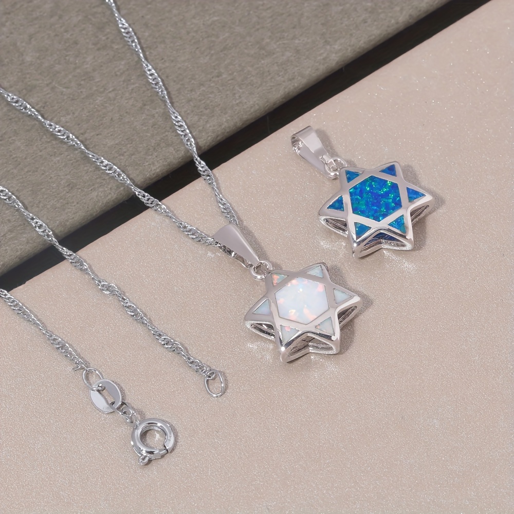 ダビデの星オパールペンダントネックレス リバーシブル ユダヤ - Necklace Pendant のレビューと価格