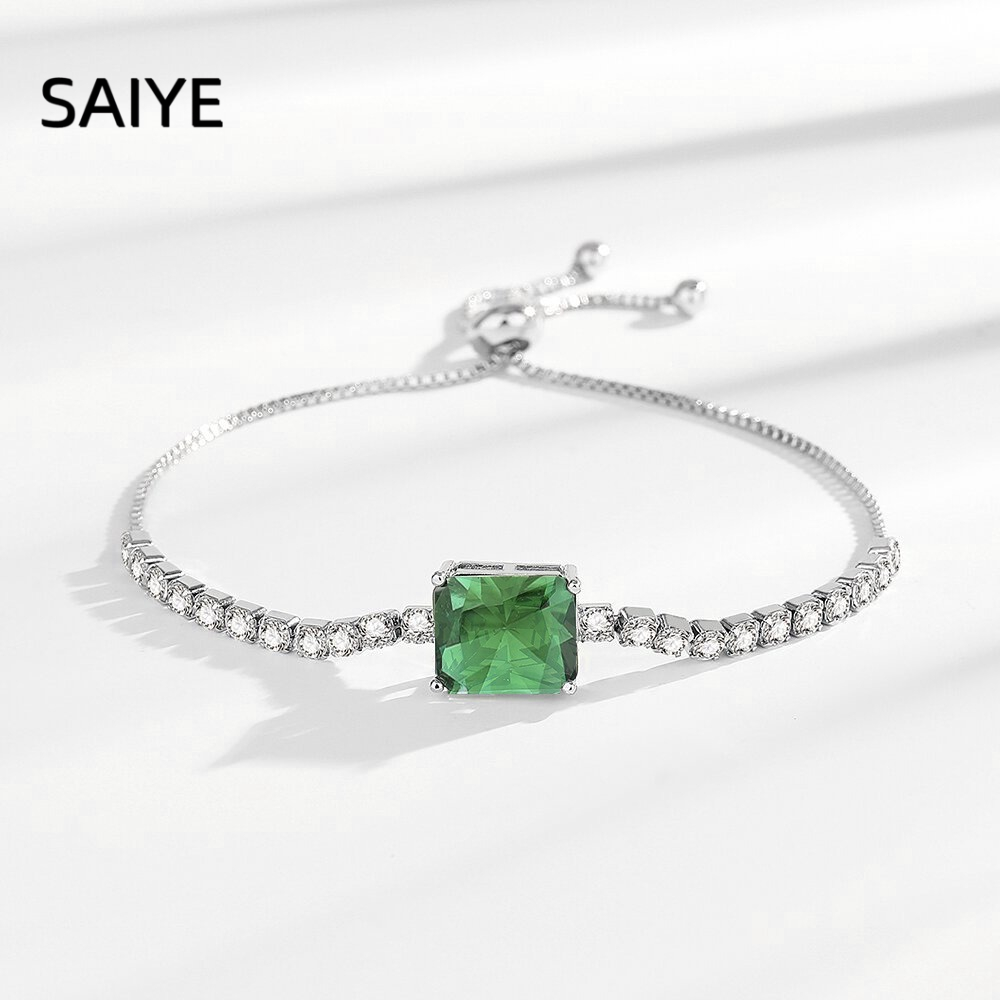 925スターリングシルバー スクエアカット キュービックジル - Tennis Bracelet Cubic のレビューと価格