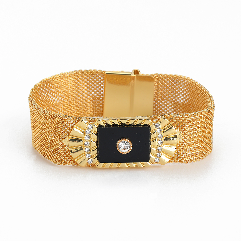 ヴィンテージゴールドカラーブレスレットレトロブラックワイドウ - Vintage Jewelry Watches Women のレビューと価格